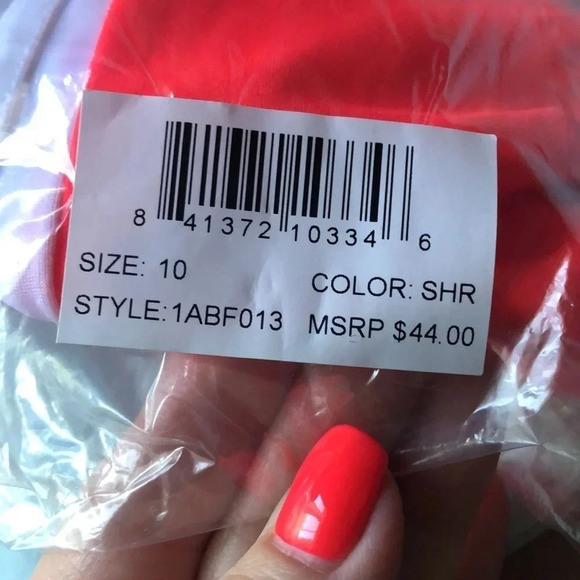 NWT Adidas Striped “Shock Red” bikini top - Picture 15 of 15